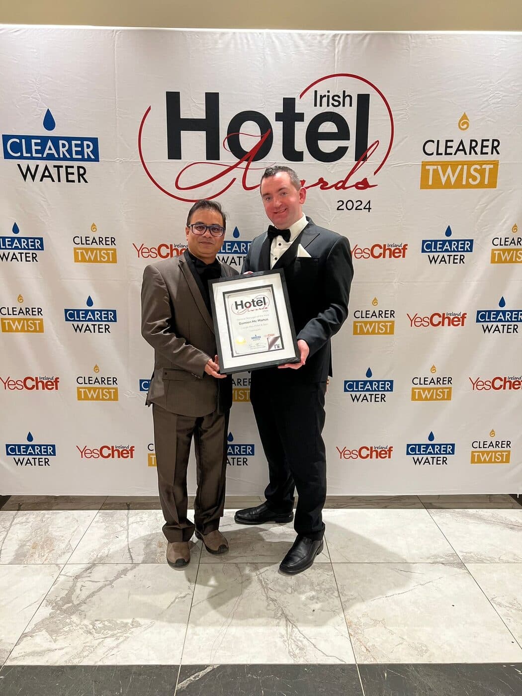 Receiving recognition at the Irish Hotel Awards 2024